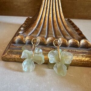 Green Statement Floral Earrings